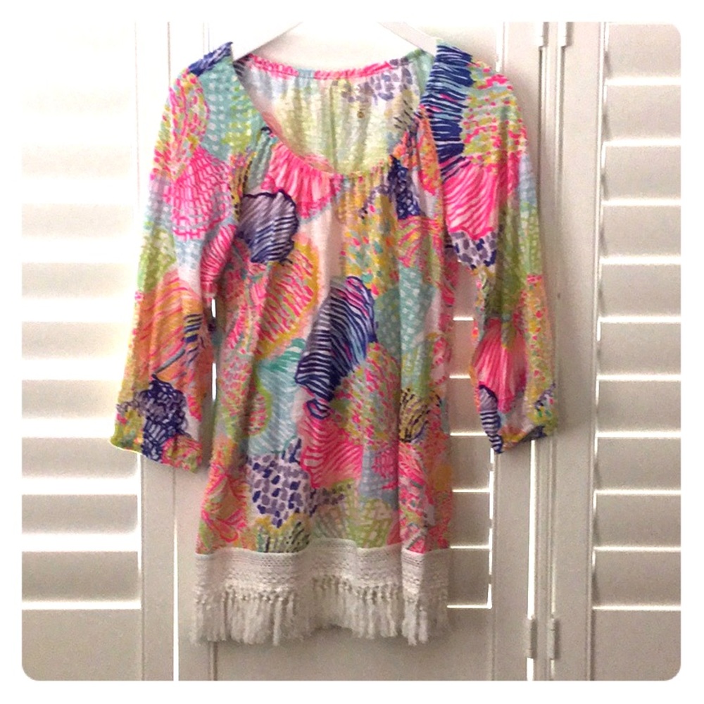 Lilly Pulitzer multi colored ladies tunic, Med.